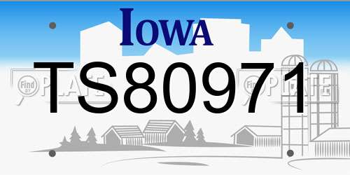 TS80971 Iowa License Plate
