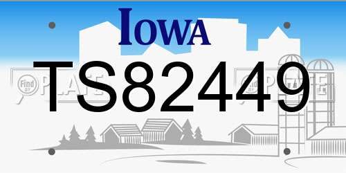 TS82449 Iowa License Plate