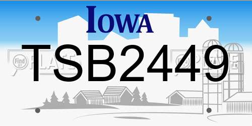 TSB2449 Iowa License Plate