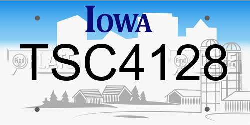 TSC4128 Iowa License Plate