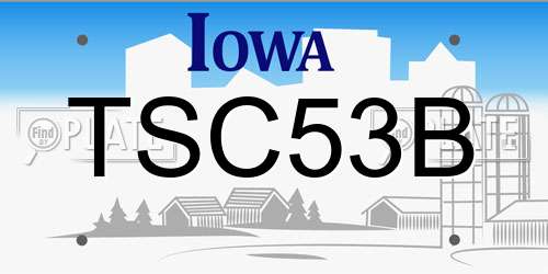 TSC53B Iowa License Plate