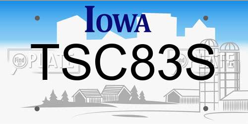 TSC83S Iowa License Plate