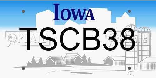 TSCB38 Iowa License Plate