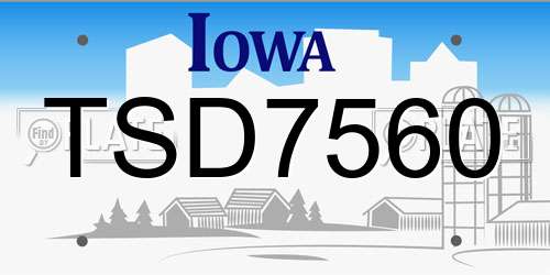 TSD7560 Iowa License Plate