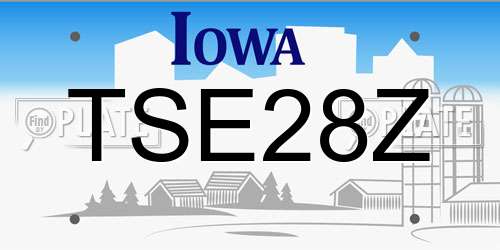 TSE28Z Iowa License Plate