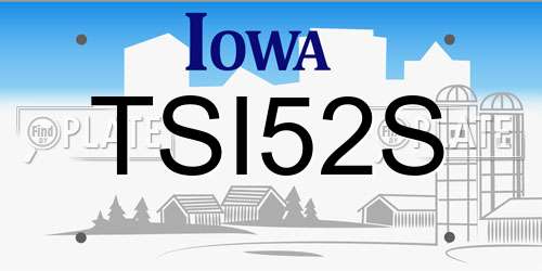 TSI52S Iowa License Plate