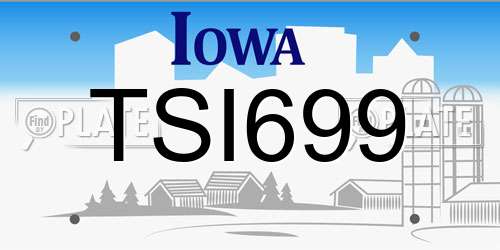 TSI699 Iowa License Plate