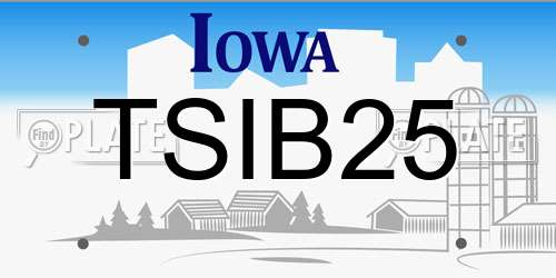 TSIB25 Iowa License Plate