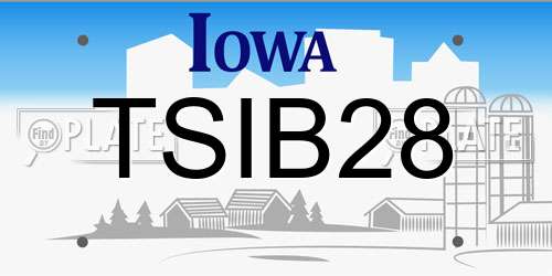 TSIB28 Iowa License Plate