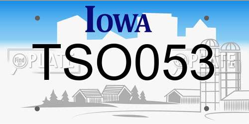 TSO053 Iowa License Plate