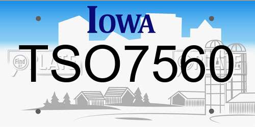 TSO7560 Iowa License Plate