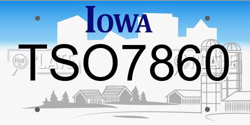 TSO7860 Iowa License Plate