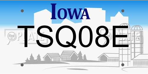 TSQ08E Iowa License Plate