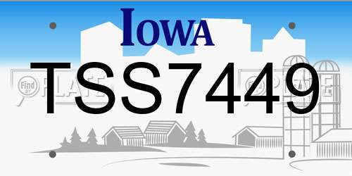 TSS7449 Iowa License Plate