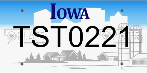 TST0221 Iowa License Plate