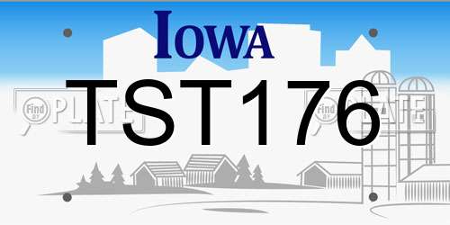 TST176 Iowa License Plate