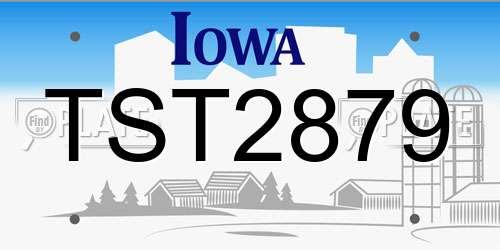 TST2879 Iowa License Plate