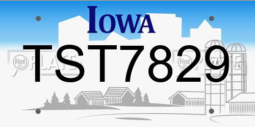 TST7829 Iowa License Plate