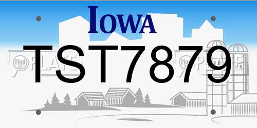 TST7879 Iowa License Plate
