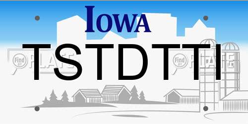 TSTDTTI Iowa License Plate