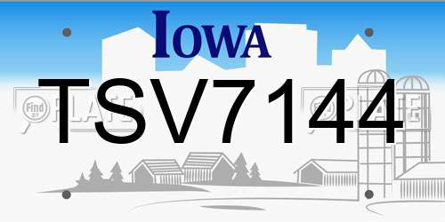 TSV7144 Iowa License Plate