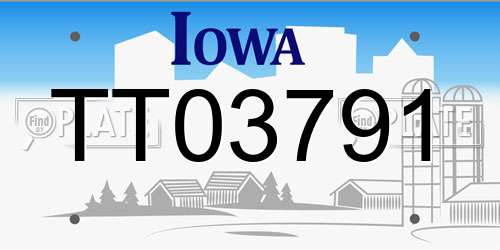 TT03791 Iowa License Plate