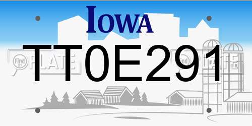 TT0E291 Iowa License Plate