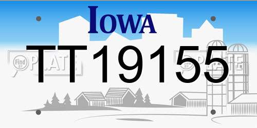 TT19155 Iowa License Plate