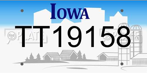 TT19158 Iowa License Plate
