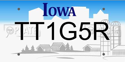 TT1G5R Iowa License Plate