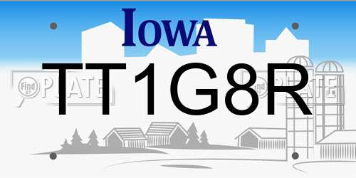 TT1G8R Iowa License Plate