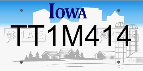 TT1M414 Iowa License Plate
