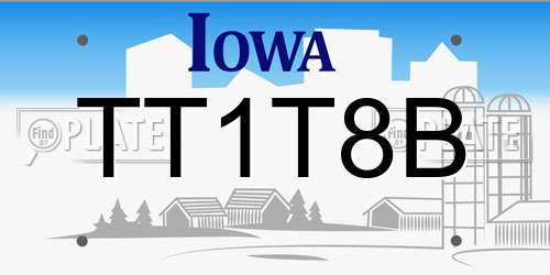 TT1T8B Iowa License Plate