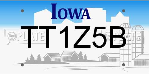 TT1Z5B Iowa License Plate