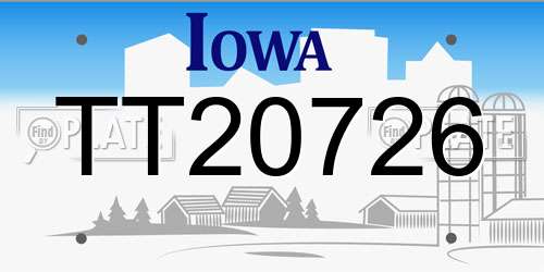 TT20726 Iowa License Plate