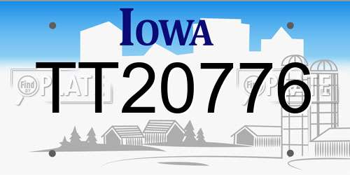 TT20776 Iowa License Plate