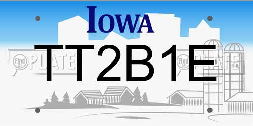 TT2B1E Iowa License Plate