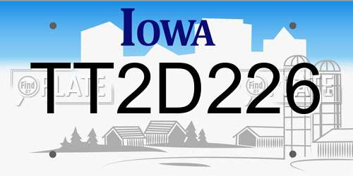 TT2D226 Iowa License Plate
