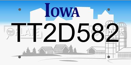 TT2D582 Iowa License Plate