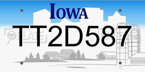 TT2D587 Iowa License Plate