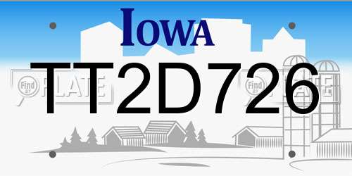 TT2D726 Iowa License Plate