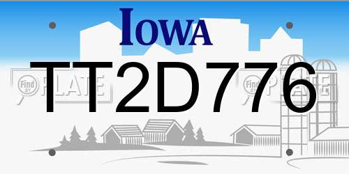 TT2D776 Iowa License Plate