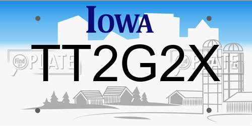 TT2G2X Iowa License Plate
