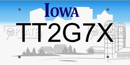 TT2G7X Iowa License Plate