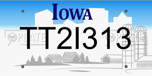TT2I313 Iowa License Plate