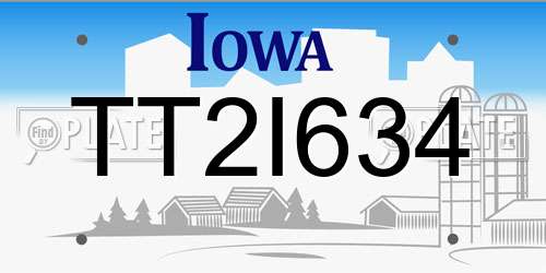 TT2I634 Iowa License Plate