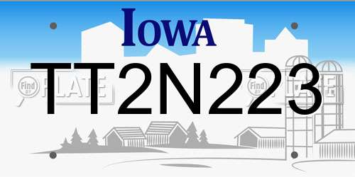 TT2N223 Iowa License Plate