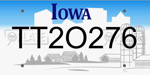TT2O276 Iowa License Plate