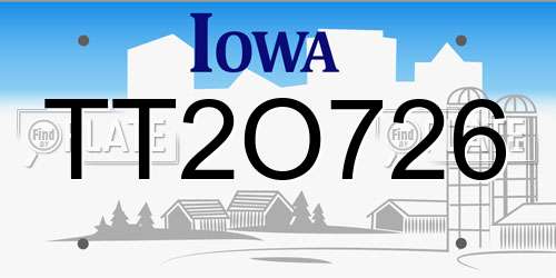 TT2O726 Iowa License Plate