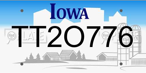 TT2O776 Iowa License Plate